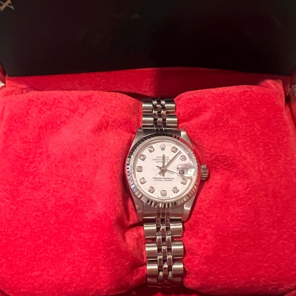 Rolex datejust automatic stainless steel 26mm white face diamond dial - Picture 2 of 9